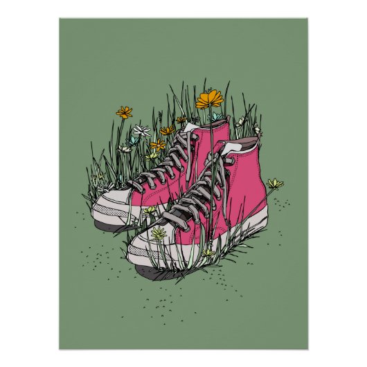High Top Vintage-Sneaker Poster (Vorderseite)