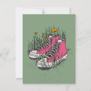 High Top Vintage Sneaker Postkarte