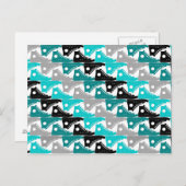 High Tops Aquamarin-n-Black Shoes Postkarte (Vorne/Hinten)