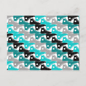 High Tops Aquamarin-n-Black Shoes Postkarte (Vorderseite)
