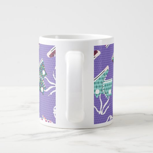 High Tops Fun farbenfrohe Sneaker Art Muster Jumbo-Tasse (Rückseite)