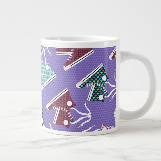 High Tops Fun farbenfrohe Sneaker Art Muster Jumbo-Tasse (Rechts)