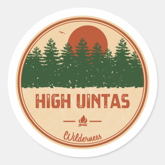 High Uintas Wilderness Utah Runder Aufkleber (Vorderseite)