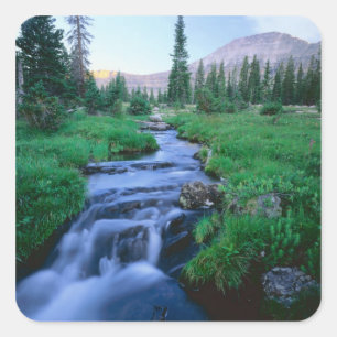 HIGH UINTAS WILDNIS, UTAH. Stillwater Fork Quadratischer Aufkleber