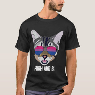 High und Bi Katze Bisexuell Bi Stolz T-Shirt