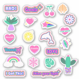 High Vibe Custom Cut Vinyl Sticker Sheet V2 NEU