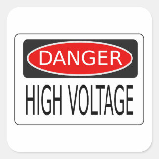 High voltage danger quadratischer aufkleber