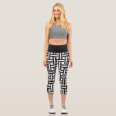 High Waisted Capri Black Checked (Vorderseite)