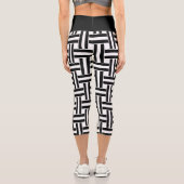 High Waisted Capri Black Checked Leggings (Rückseite)