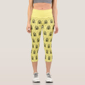 High Waisted Capris - Bienen auf Honeycomb (Vorderseite)