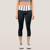 High Waisted Capris Black & White (Vorderseite)
