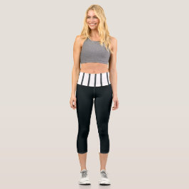High Waisted Capris Black & White