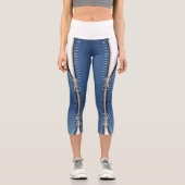 High Waisted Capris blanco y azul jeans (Vorderseite)