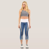 High Waisted Capris blanco y azul jeans (Vorderseite)