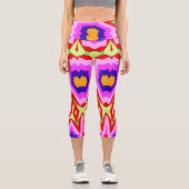 High Waisted Capris, ein trendiges, vielfarbiges D Capri Leggings (Vorderseite)