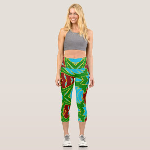 High Waisted Capris, ein trendiges, vielfarbiges D Capri Leggings