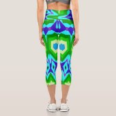 High Waisted Capris, ein trendiges, vielfarbiges D Capri Leggings (Rückseite)