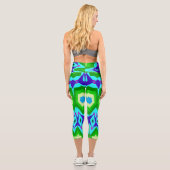 High Waisted Capris, ein trendiges, vielfarbiges D Capri Leggings (Rückseite)