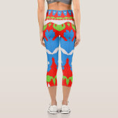 High Waisted Capris, ein trendiges, vielfarbiges D Capri Leggings (Rückseite)