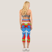 High Waisted Capris, ein trendiges, vielfarbiges D Capri Leggings (Rückseite)