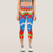 High Waisted Capris, ein trendiges, vielfarbiges D Capri Leggings (Vorderseite)