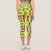 High Waisted Capris, ein trendiges, vielfarbiges D Capri Leggings (Rückseite)