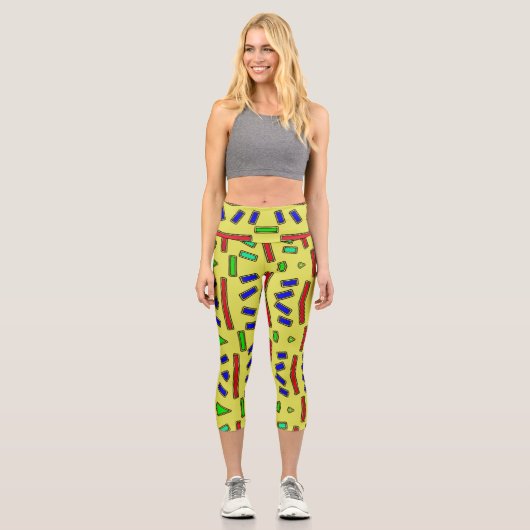High Waisted Capris, ein trendiges, vielfarbiges D Capri Leggings (Vorderseite)