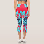 High Waisted Capris, Multi Color Classic Design Capri Leggings (Rückseite)