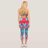 High Waisted Capris, Multi Color Classic Design Capri Leggings (Rückseite)