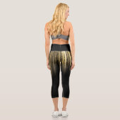 High Waisted Capris negro con amarillo (Rückseite)
