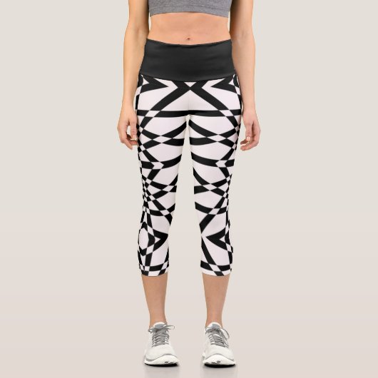 High Waisted Capris with black stripe pattern (Vorderseite)