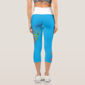 High Waisted Capris with Yoga Woman Rainbow Design (Rückseite)