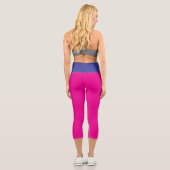 "High-Waisted Pink and Blue Capris for Active wear (Rückseite)