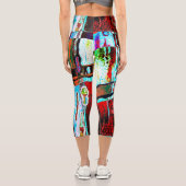 High Waisted Yoga Capris – Reflection Abstract (Rückseite)