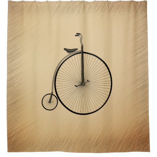 High-Wheel Antique Bicycle Rustic Duschvorhang (Vorderseite)