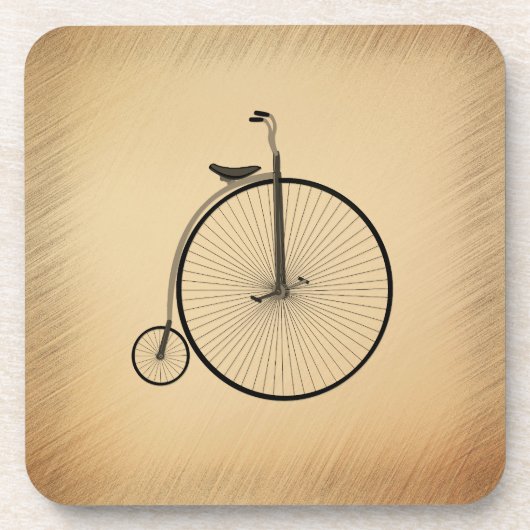 High-Wheel Antique Bicycle Rustic Getränkeuntersetzer (Vorderseite)