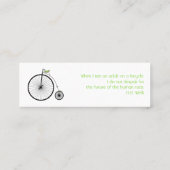 High Wheel' Mini Visitenkarte (Rückseite)