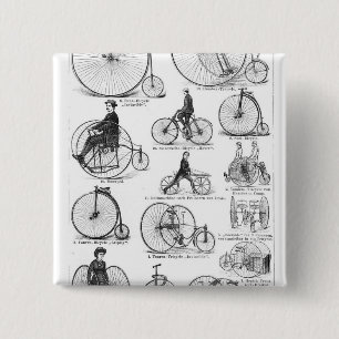 High Wheeler Bicycle Penny Farthing Button