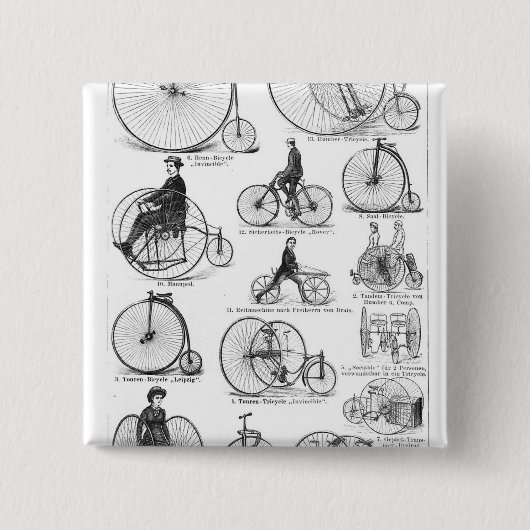 High Wheeler Bicycle Penny Farthing Button (Vorderseite)