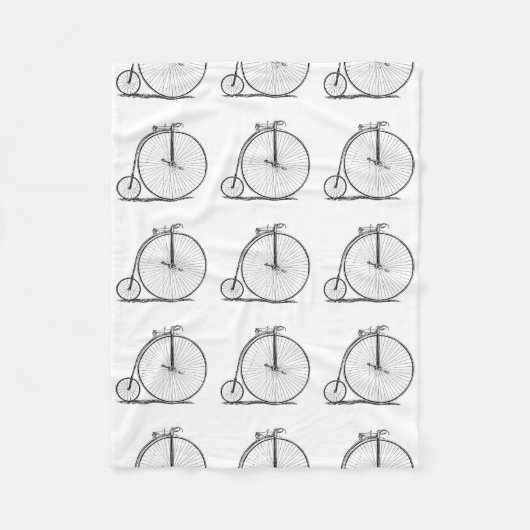 High Wheeler Bicycle Penny Farthing Fleecedecke (Vorderseite)