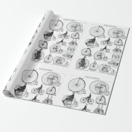 High Wheeler Bicycle Penny Farthing Geschenkpapier (Ungerollt)