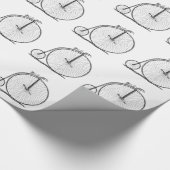 High Wheeler Bicycle Penny Farthing Geschenkpapier (Ecke)