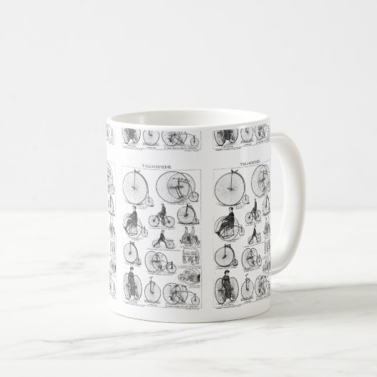 High Wheeler Bicycle Penny Farthing Kaffeetasse (VorderseiteRechts)