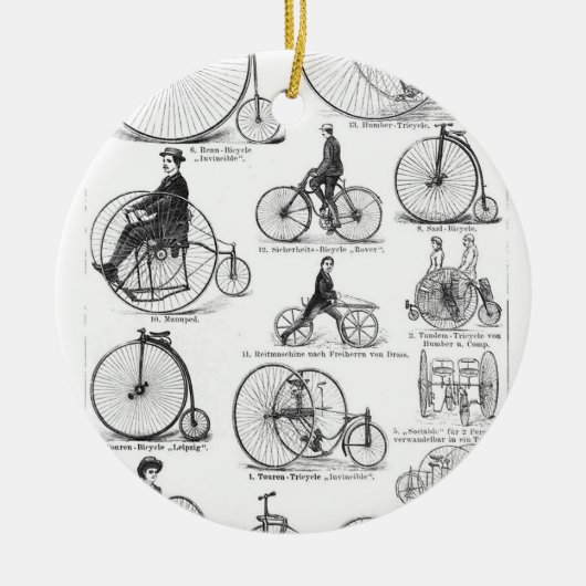 High Wheeler Bicycle Penny Farthing Keramikornament (Vorne)