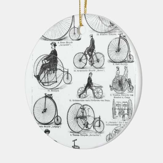 High Wheeler Bicycle Penny Farthing Keramikornament (Links)