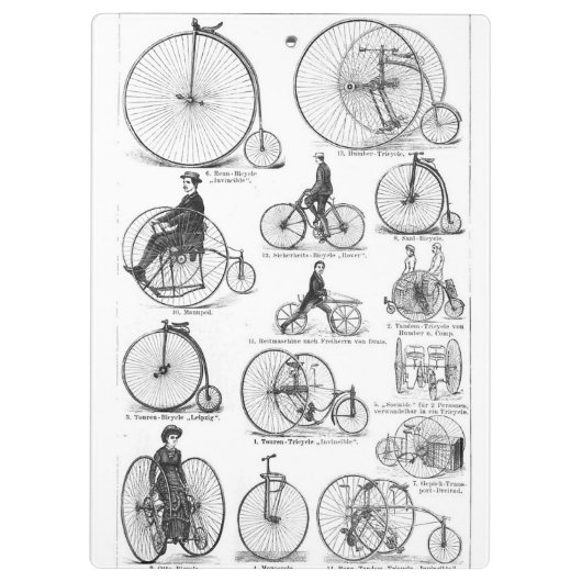 High Wheeler Bicycle Penny Farthing Klemmbrett (Rückseite)