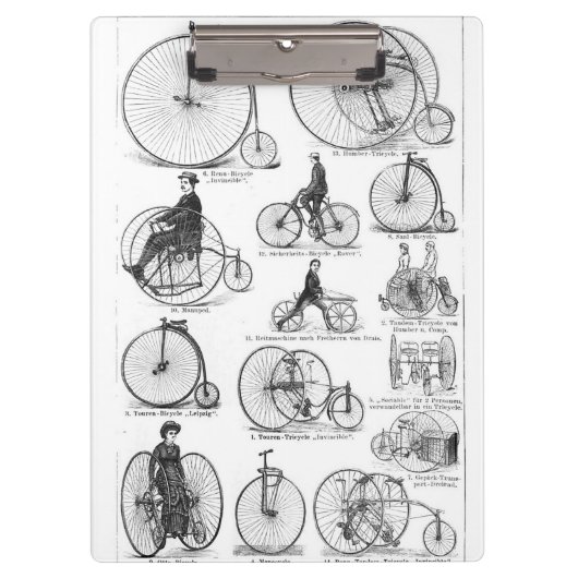 High Wheeler Bicycle Penny Farthing Klemmbrett (Vorderseite)