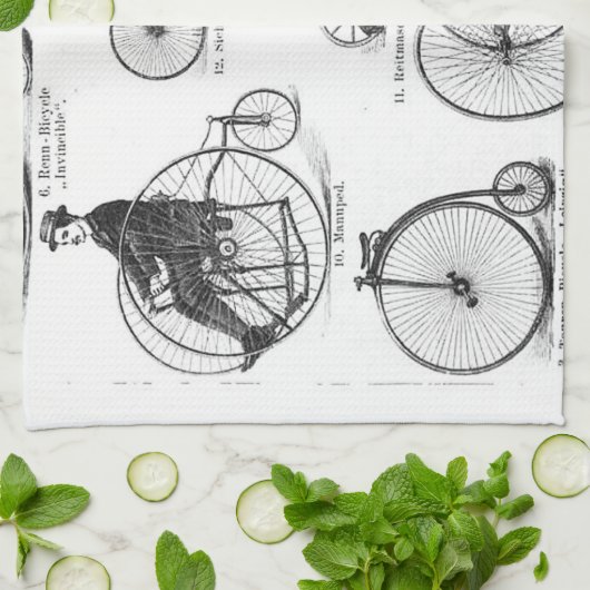 High Wheeler Bicycle Penny Farthing Küchentuch (Gefaltet)