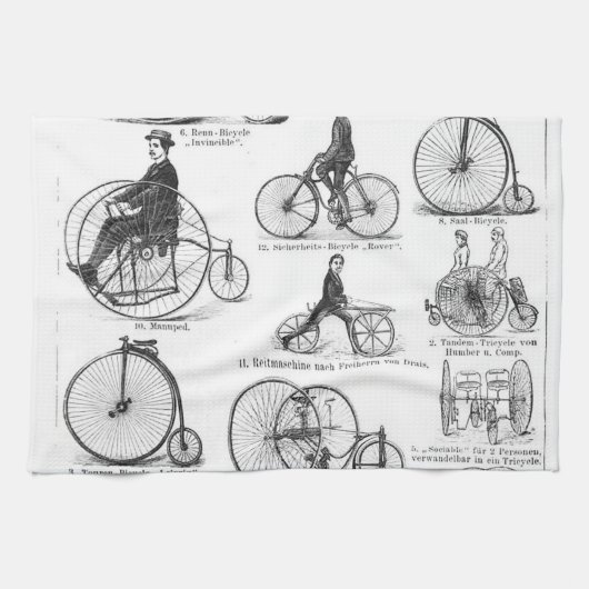 High Wheeler Bicycle Penny Farthing Küchentuch (Horizontal)