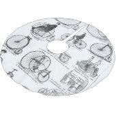 High Wheeler Bicycle Penny Farthing Polyester Weihnachtsbaumdecke (Schrägansicht)